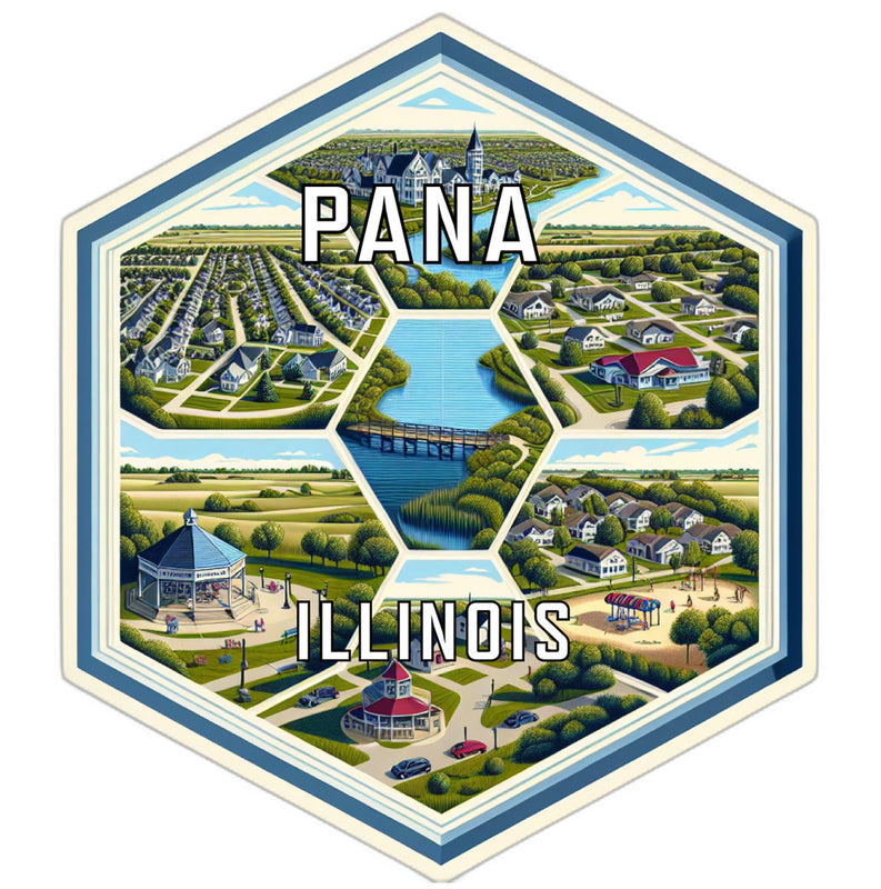 Pana Illinois Travel Destination Souvenir Vinyl Decal Sticker 2-Inch