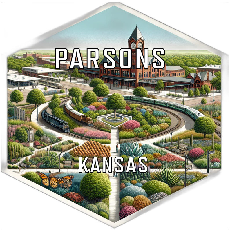 Parsons Kansas Travel Destination Souvenir Vinyl Decal Sticker 2-Inch