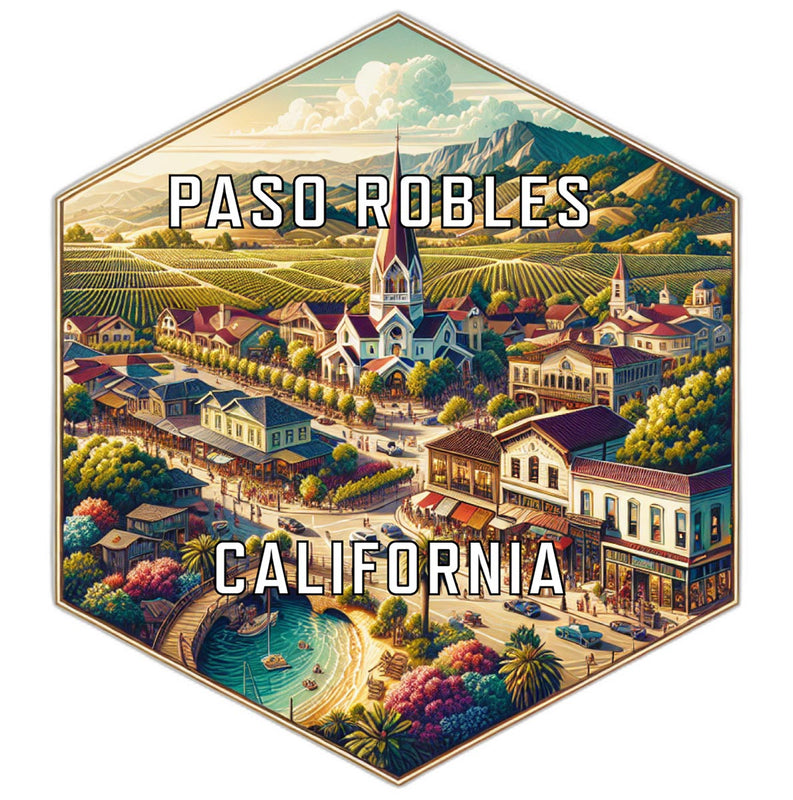 Paso Robles California Travel Destination Souvenir Vinyl Decal Sticker 6-Inch