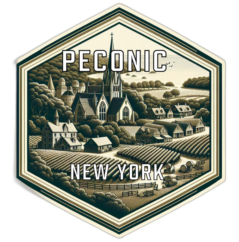 Peconic New York Travel Destination Souvenir Vinyl Decal Sticker 4-Inch