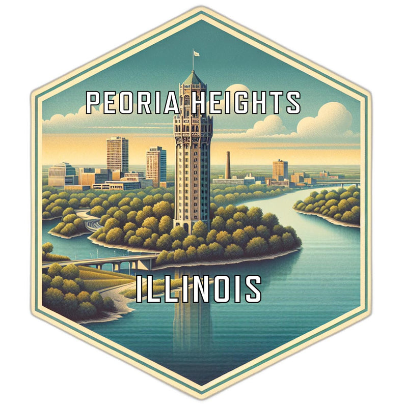 Peoria Heights Illinois Travel Destination Souvenir Vinyl Decal Sticker 2-Inch