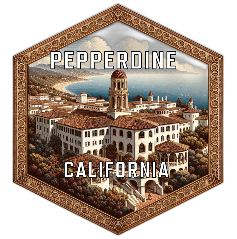 Pepperdine California Souvenir Travel Destination Die Cut Hexagon Fridge Magnet 2-Inch