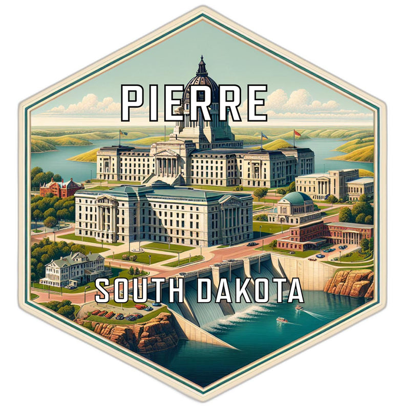 Pierre South Dakota Travel Destination Souvenir Vinyl Decal Sticker 6-Inch