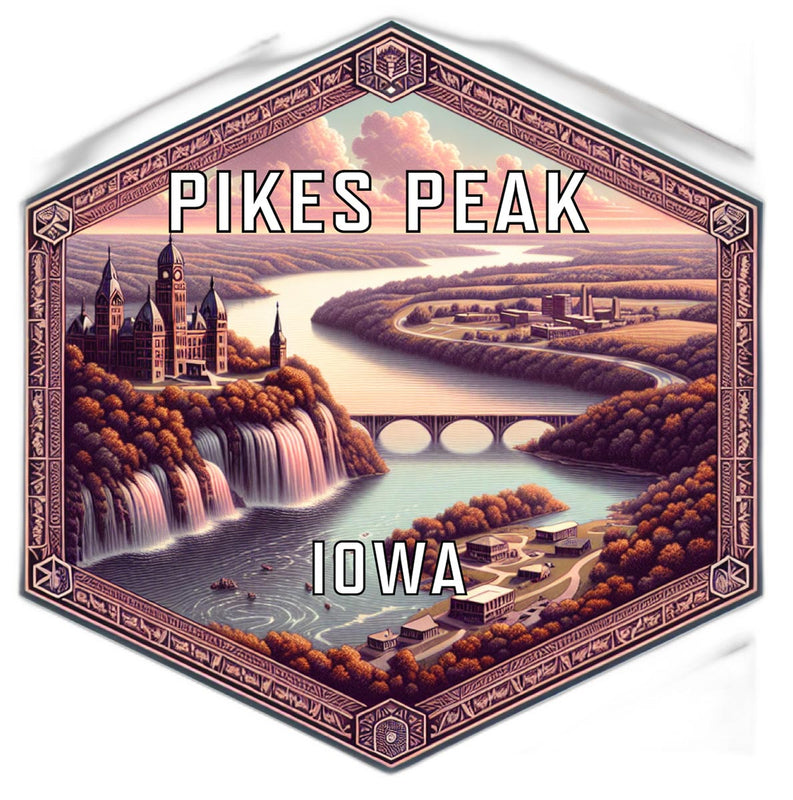Pikes Peak Iowa Travel Destination Souvenir Vinyl Decal Sticker 2-Inch