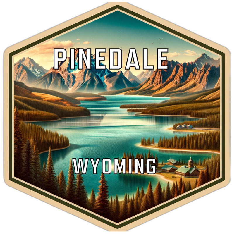 Pinedale Wyoming Souvenir Travel Destination Die Cut Hexagon Fridge Magnet 2-Inch