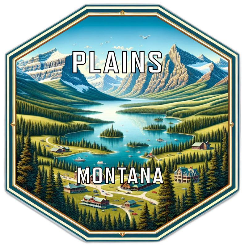 Plains Montana Travel Destination Souvenir Vinyl Decal Sticker 6-Inch
