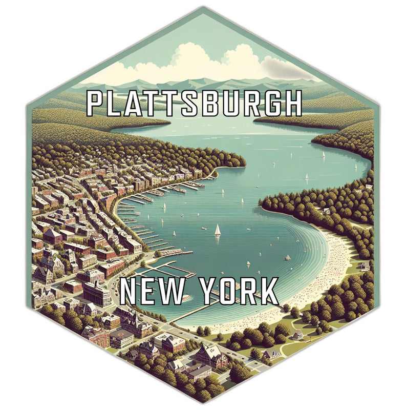 Plattsburgh New York Travel Destination Souvenir Vinyl Decal Sticker 2-Inch