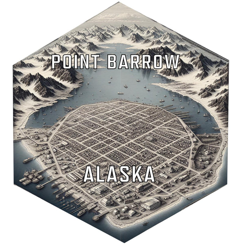 Point Barrow Alaska Souvenir Travel Destination Die Cut Hexagon Fridge Magnet 2-Inch