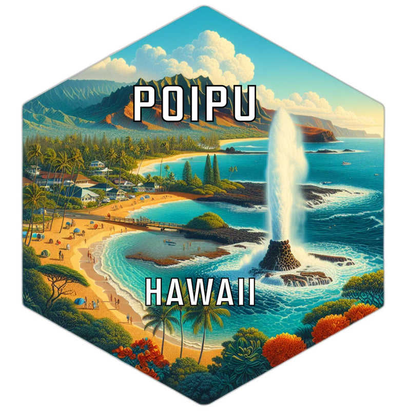 Poipu Hawaii Travel Destination Souvenir Vinyl Decal Sticker 2-Inch