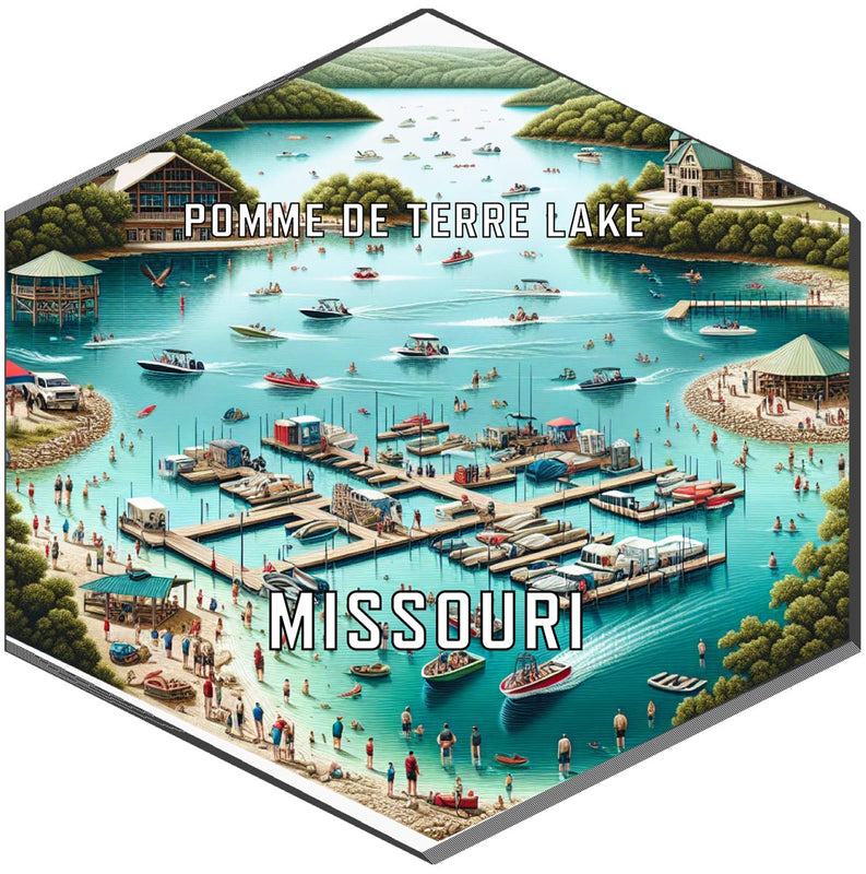Pomme De Terre Lake Missouri Souvenir Travel Destination Die Cut Hexagon Fridge Magnet 2-Inch