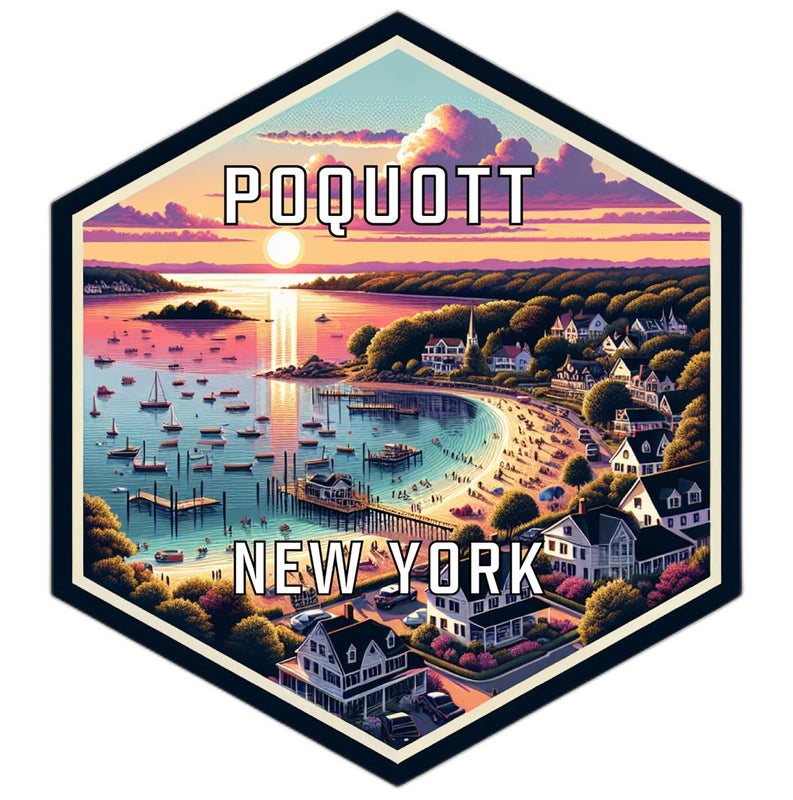 Poquott New York Travel Destination Souvenir Vinyl Decal Sticker 2-Inch