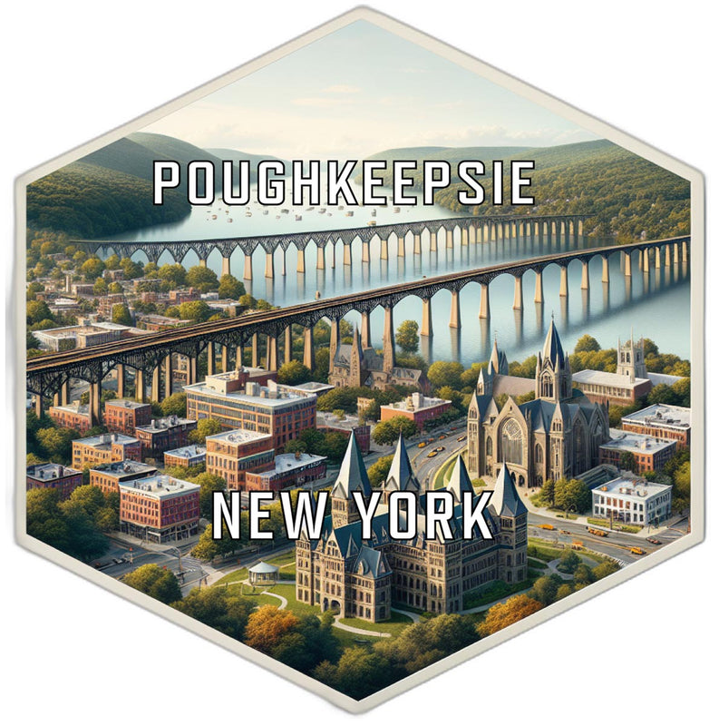 Poughkeepsie New York Travel Destination Souvenir Vinyl Decal Sticker 2-Inch