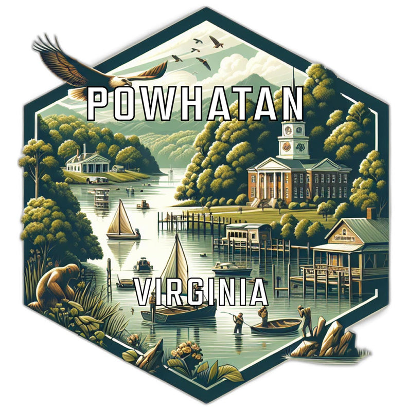 Powhatan Virginia Travel Destination Souvenir Vinyl Decal Sticker 2-Inch