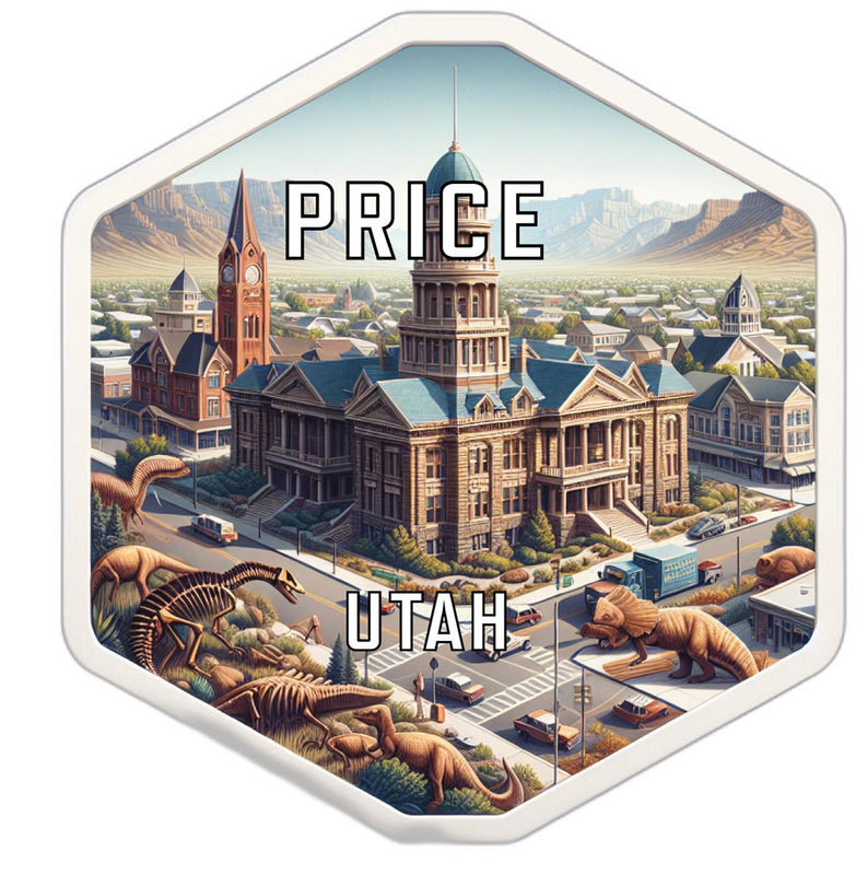 Price Utah Souvenir Travel Destination Die Cut Hexagon Fridge Magnet 2-Inch