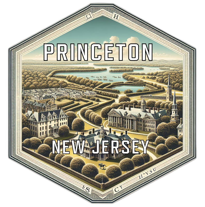 Princeton New Jersey Souvenir Travel Destination Die Cut Hexagon Fridge Magnet 6-Inch