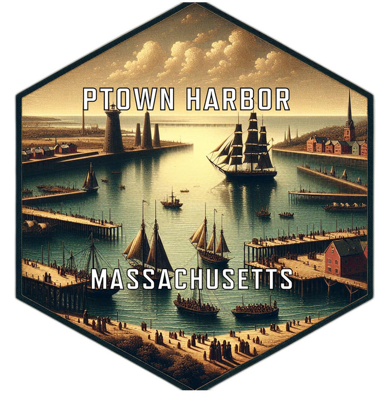 Ptown Harbor Massachusetts Travel Destination Souvenir Vinyl Decal Sticker 2-Inch