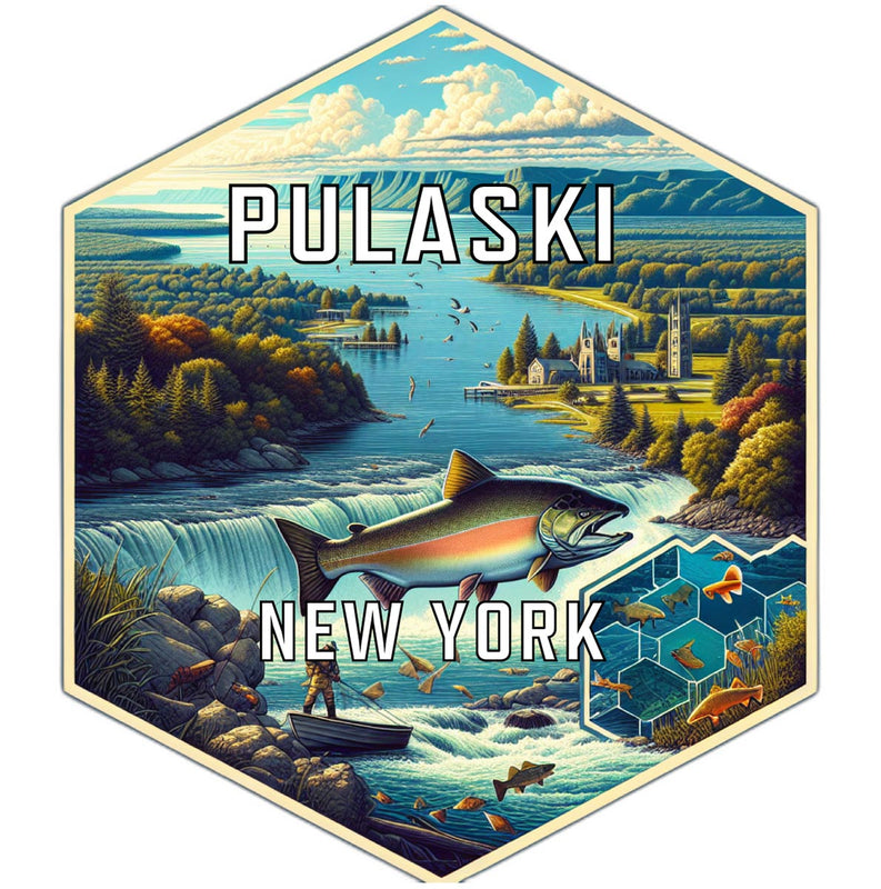 Pulaski New York Souvenir Travel Destination Die Cut Hexagon Fridge Magnet 2-Inch