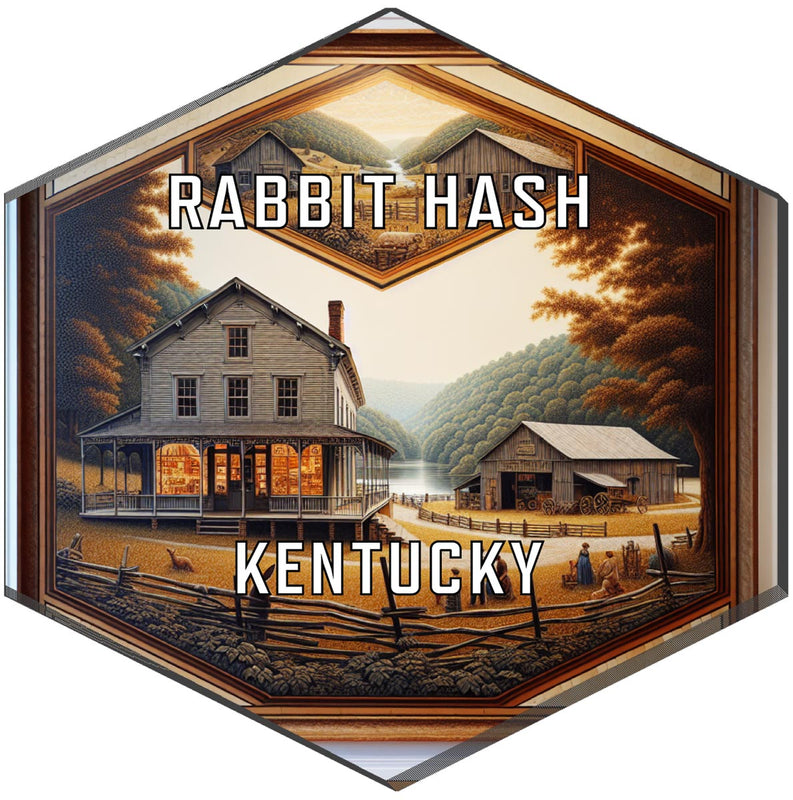 Rabbit Hash Kentucky Souvenir Travel Destination Die Cut Hexagon Fridge Magnet 6-Inch