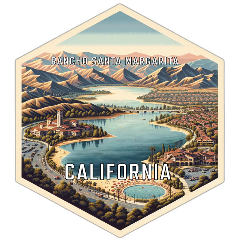 Rancho Santa Margarita California Souvenir Travel Destination Die Cut Hexagon Fridge Magnet 2-Inch