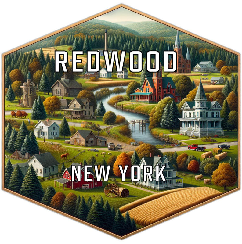 Redwood New York Travel Destination Souvenir Vinyl Decal Sticker 2-Inch