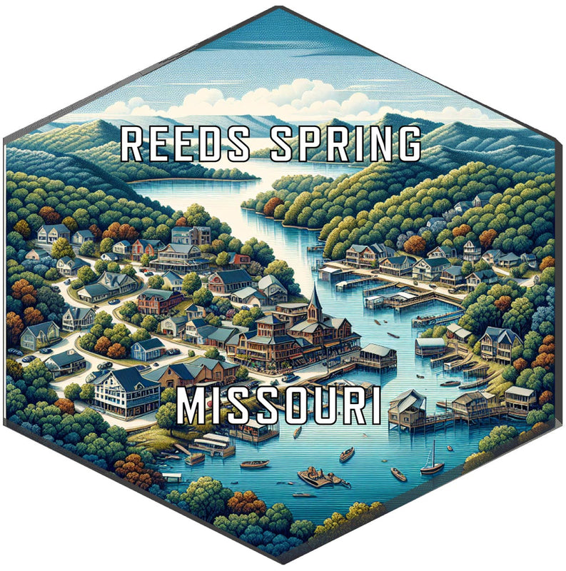 Reeds Spring Missouri Souvenir Travel Destination Die Cut Hexagon Fridge Magnet 2-Inch