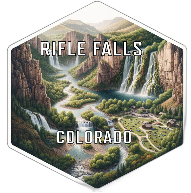 Rifle Falls Colorado Travel Destination Souvenir Vinyl Decal Sticker 2-Inch