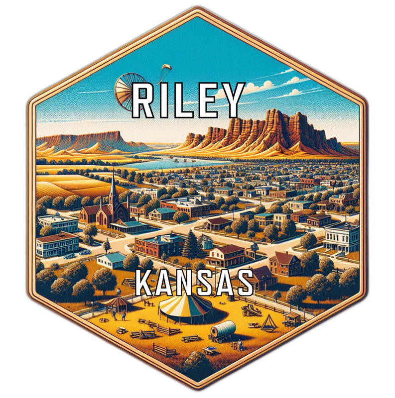 Riley Kansas Travel Destination Souvenir Vinyl Decal Sticker 2-Inch