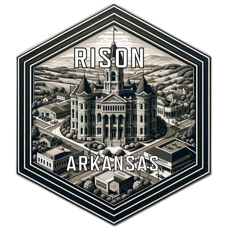 Rison Arkansas Souvenir Travel Destination Die Cut Hexagon Fridge Magnet 2-Inch
