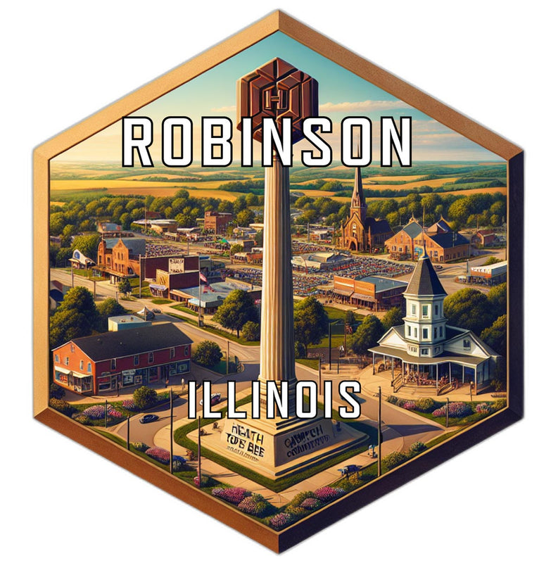 Robinson Illinois Travel Destination Souvenir Vinyl Decal Sticker 4-Inch