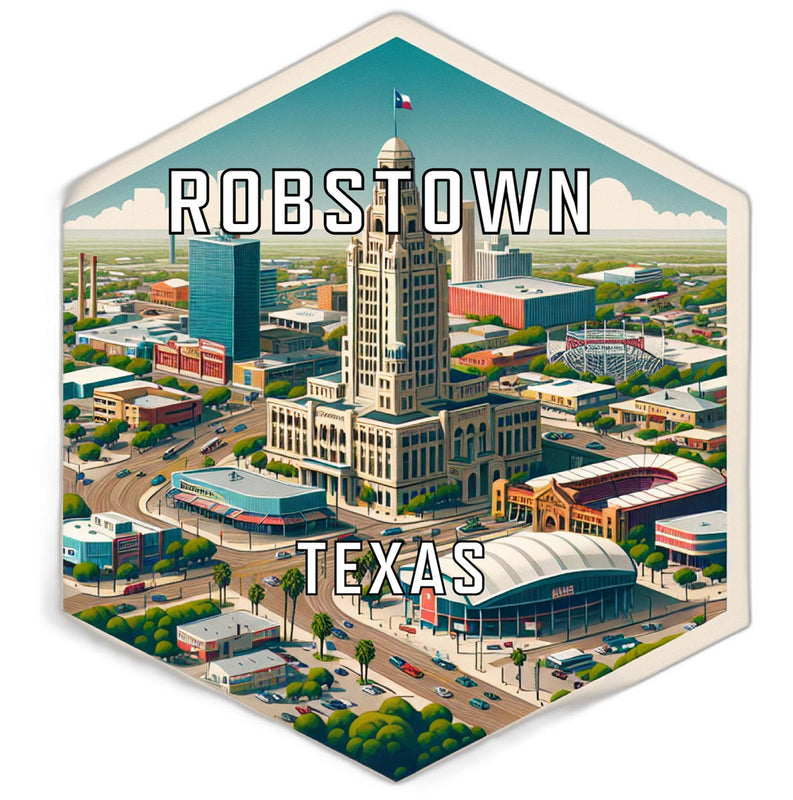 Robstown Texas Souvenir Travel Destination Die Cut Hexagon Fridge Magnet 6-Inch