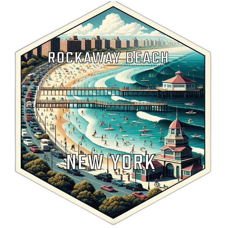Rockaway Beach New York Travel Destination Souvenir Vinyl Decal Sticker 2-Inch