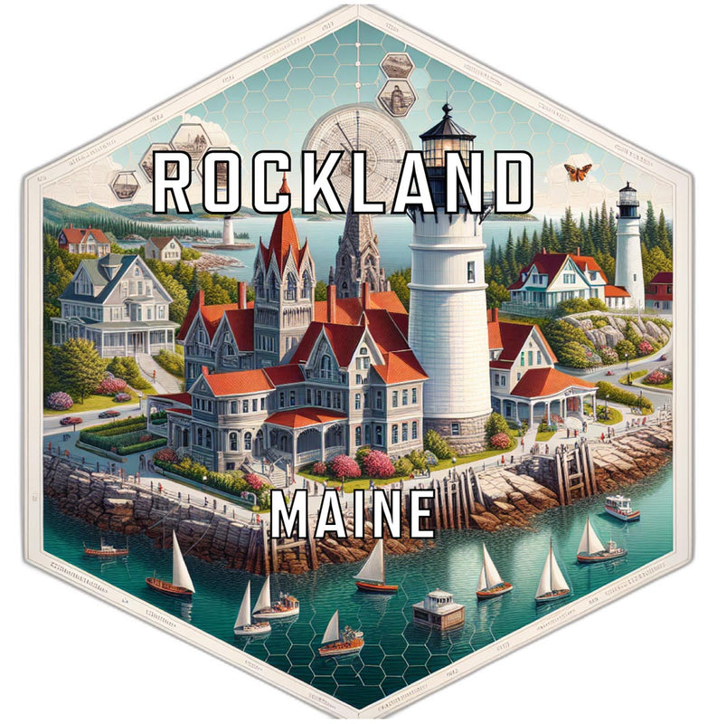 Rockland Maine Travel Destination Souvenir Vinyl Decal Sticker 6-Inch