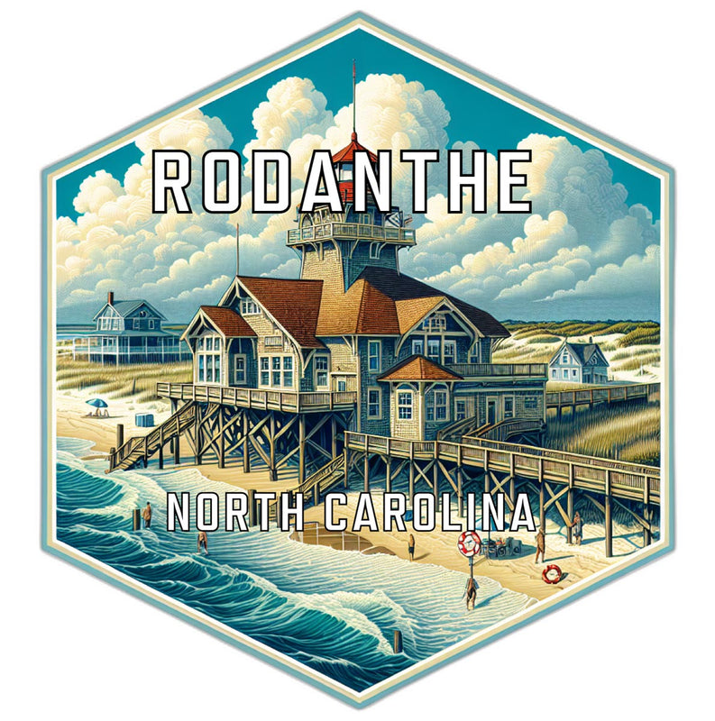 Rodanthe North Carolina Souvenir Travel Destination Die Cut Hexagon Fridge Magnet 2-Inch