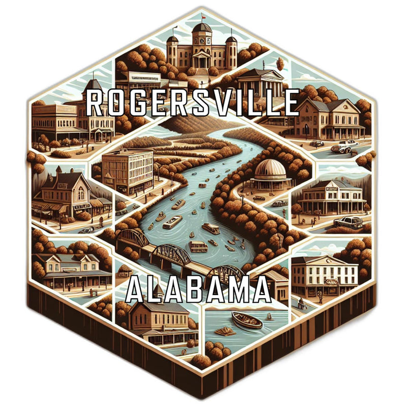 Rogersville Alabama Travel Destination Souvenir Vinyl Decal Sticker 6-Inch