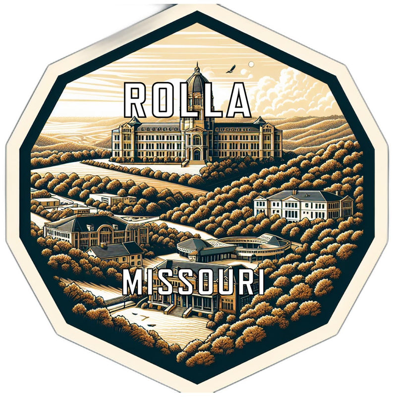Rolla Missouri Souvenir Travel Destination Die Cut Hexagon Fridge Magnet 2-Inch