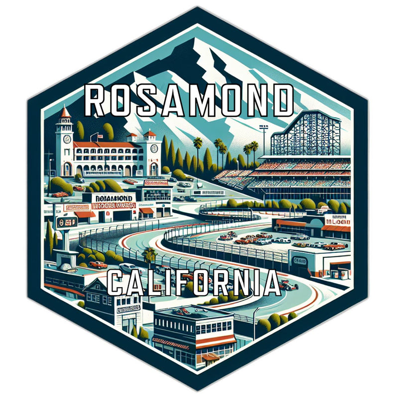 Rosamond California Souvenir Travel Destination Die Cut Hexagon Fridge Magnet 2-Inch