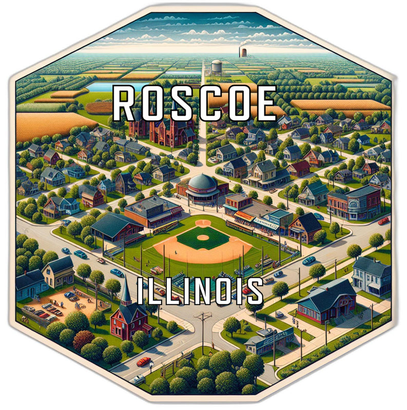 Roscoe Illinois Travel Destination Souvenir Vinyl Decal Sticker 6-Inch