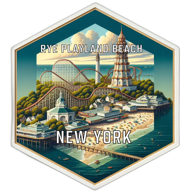 Rye Playland Beach New York Travel Destination Souvenir Vinyl Decal Sticker 2-Inch