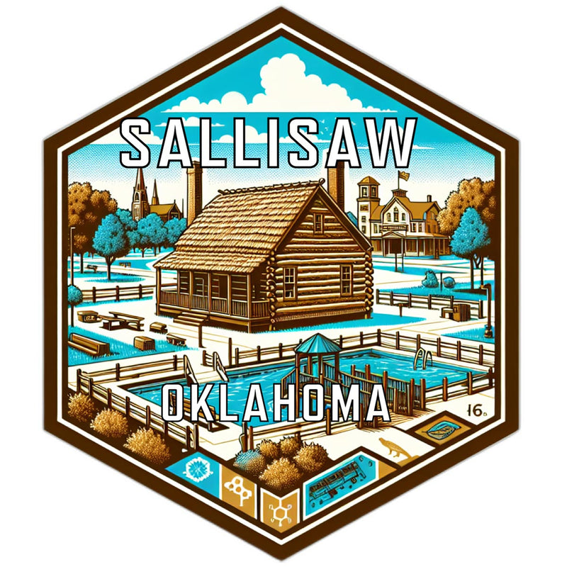 Sallisaw Oklahoma Souvenir Travel Destination Die Cut Hexagon Fridge Magnet 2-Inch