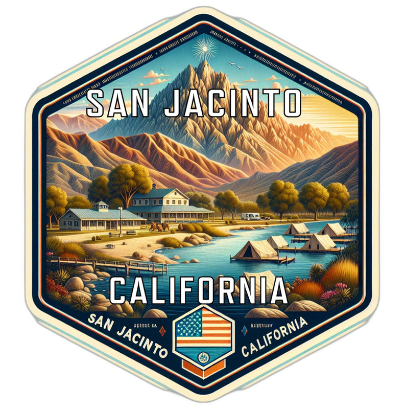 San Jacinto California Souvenir Travel Destination Die Cut Hexagon Fridge Magnet 2-Inch