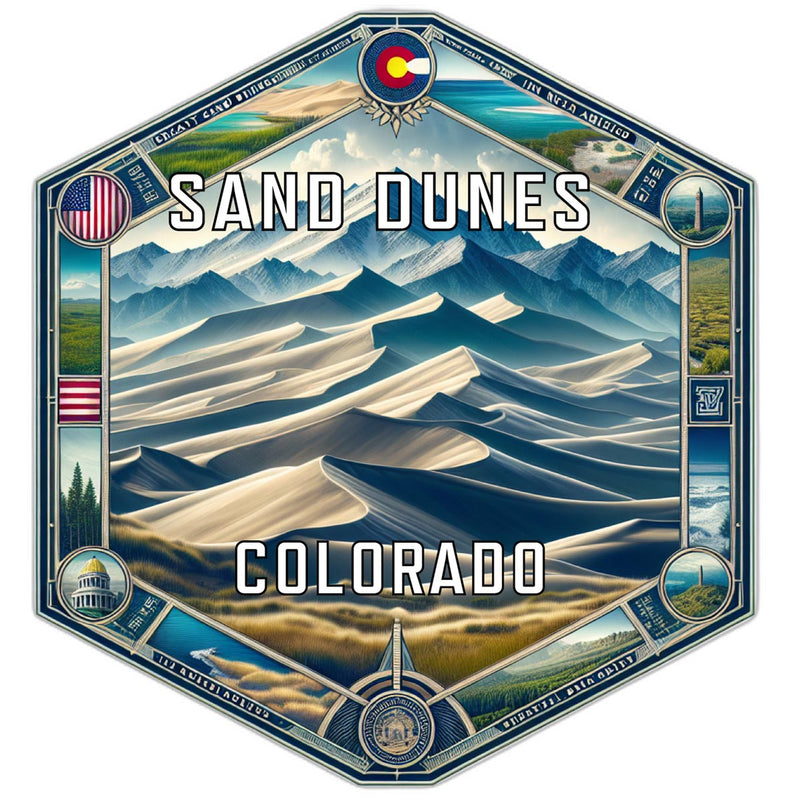 Sand Dunes Colorado Travel Destination Souvenir Vinyl Decal Sticker 6-Inch