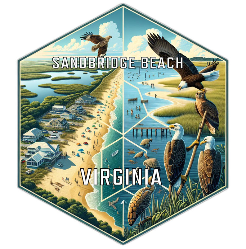 Sandbridge Beach Virginia Travel Destination Souvenir Vinyl Decal Sticker 4-Inch