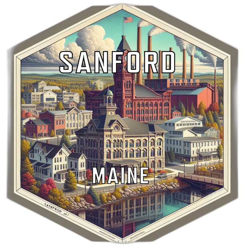 Sanford Maine Travel Destination Souvenir Vinyl Decal Sticker 6-Inch