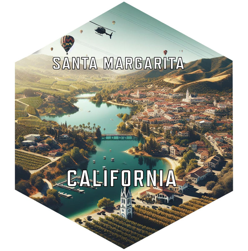 Santa Margarita California Souvenir Travel Destination Die Cut Hexagon Fridge Magnet 6-Inch