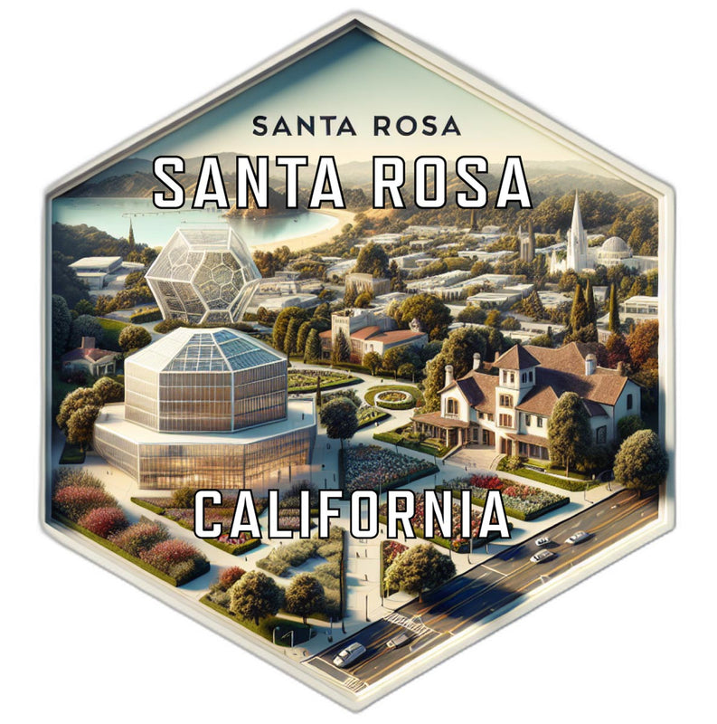 Santa Rosa California Souvenir Travel Destination Die Cut Hexagon Fridge Magnet 2-Inch