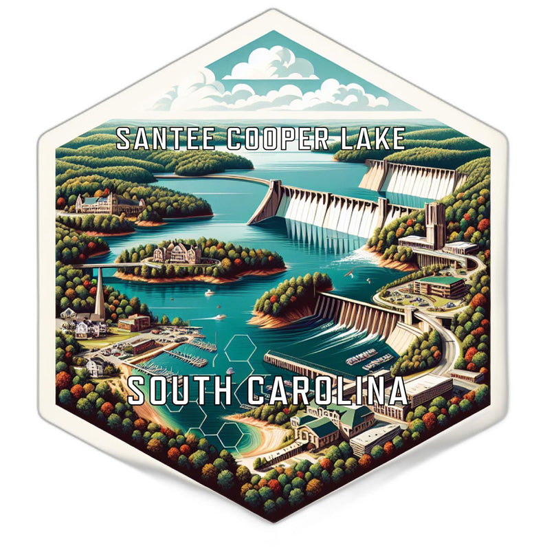 Santee Cooper Lake South Carolina Travel Destination Souvenir Vinyl Decal Sticker 4-Inch