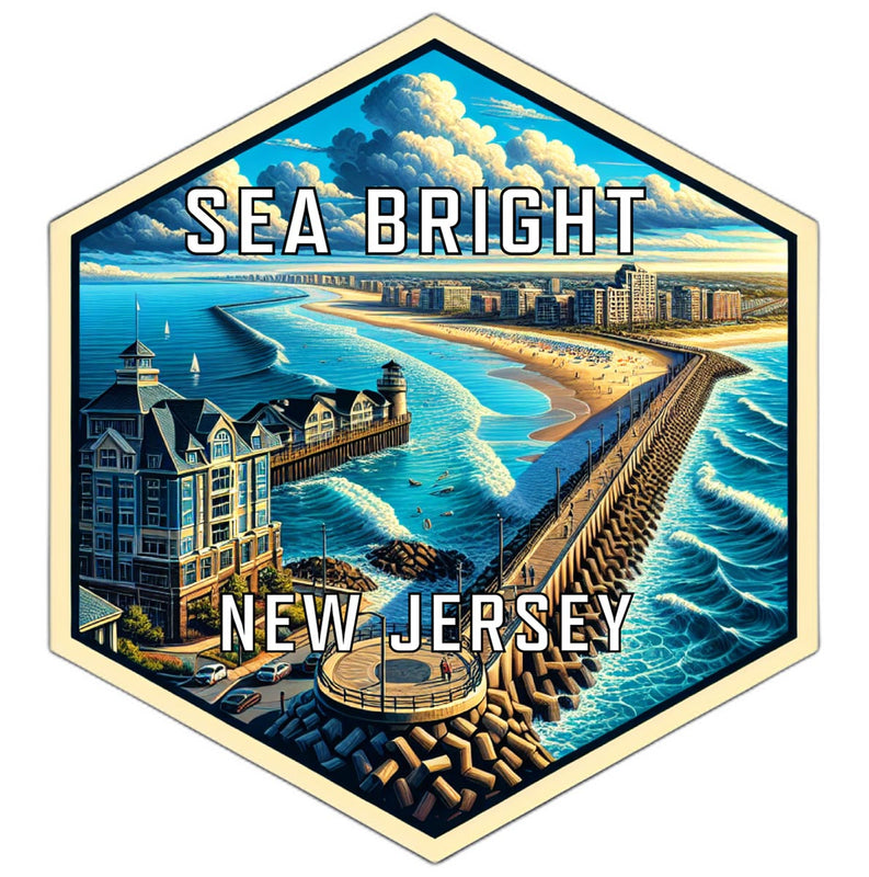 Sea Bright New Jersey Travel Destination Souvenir Vinyl Decal Sticker 2-Inch