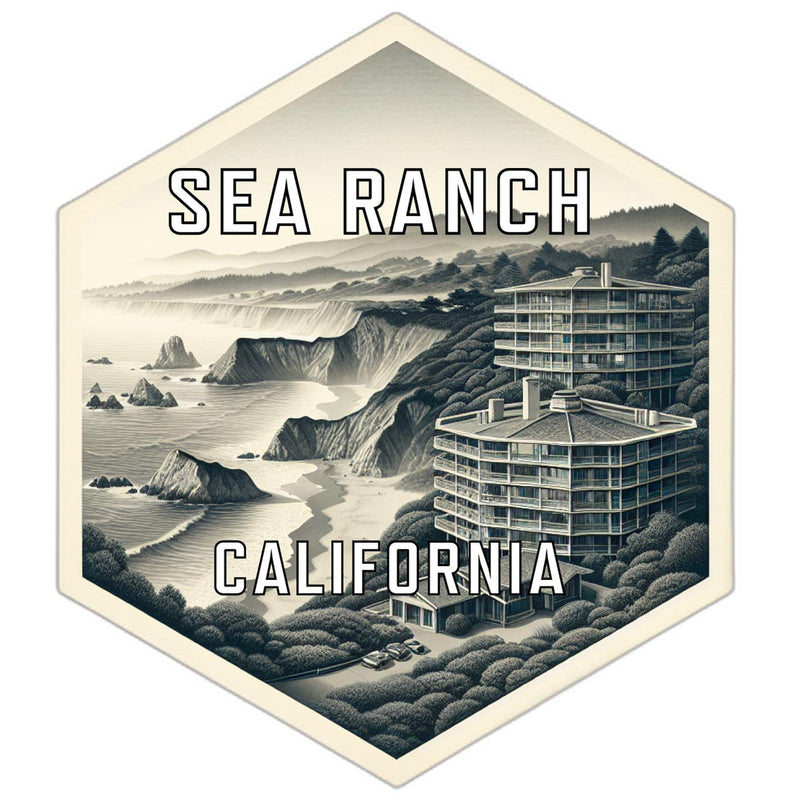 Sea Ranch California Souvenir Travel Destination Die Cut Hexagon Fridge Magnet 6-Inch