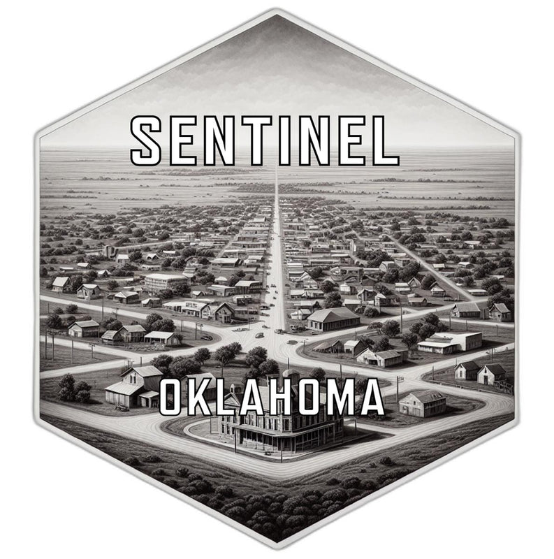 Sentinel Oklahoma Souvenir Travel Destination Die Cut Hexagon Fridge Magnet 2-Inch