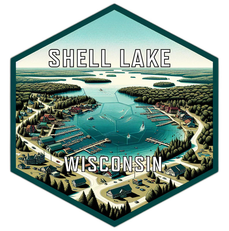 Shell Lake Wisconsin Travel Destination Souvenir Vinyl Decal Sticker 6-Inch
